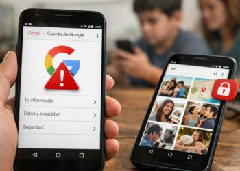 Cuenta de Google compartida riesgos de privacidad en celulares Android