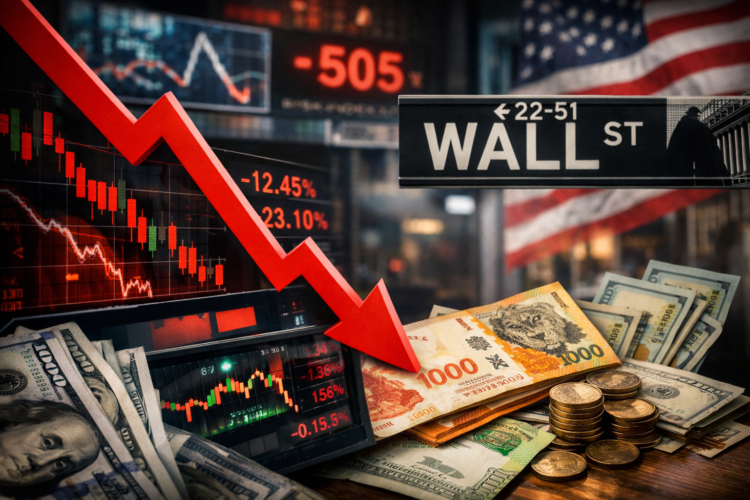 Acciones argentinas caen hasta 23% en Wall Street y el riesgo país supera los 500 puntos Wall Street