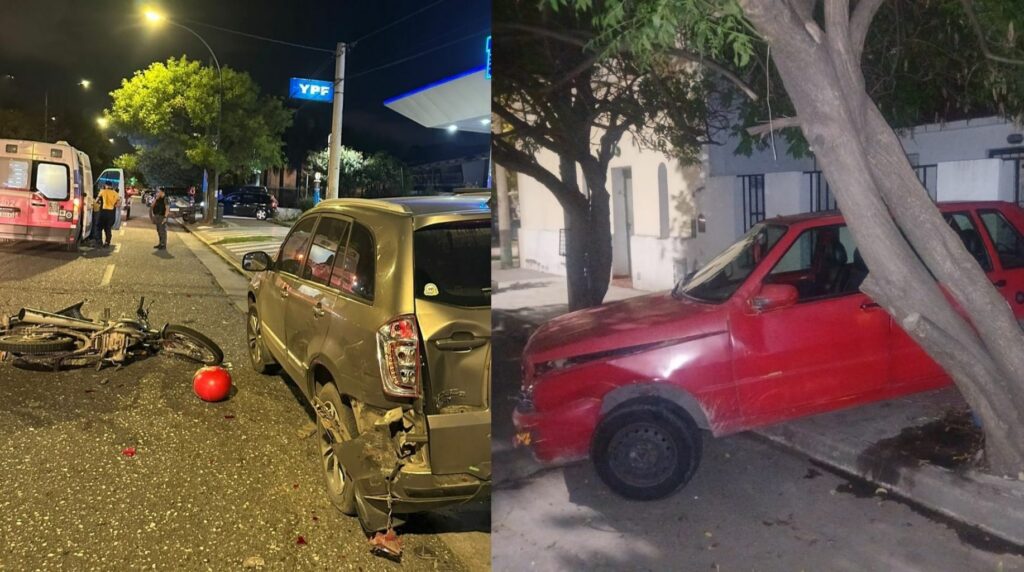 Noche accidentada: un auto en General Bustos y una moto en el Cerro Noche accidentada un auto en General Bustos y una moto en el Cerro