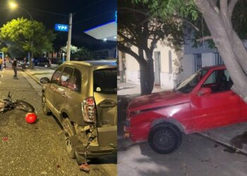 Noche accidentada un auto en General Bustos y una moto en el Cerro