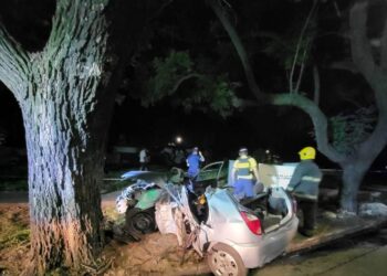 Siniestro vial en Barrio Pueyrredón.