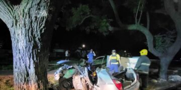 Siniestro vial en Barrio Pueyrredón.