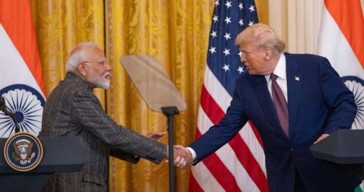 Trump anuncia reducción de aranceles a la India El presidente de Estados Unidos, Donald Trump, y el primer ministro indio, Narendra Modi.