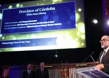 Córdoba fue distinguida por LatinFinance por su regreso a los mercados internacionales