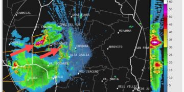 Rige un alerta por tormentas para el centro y oeste de Córdoba