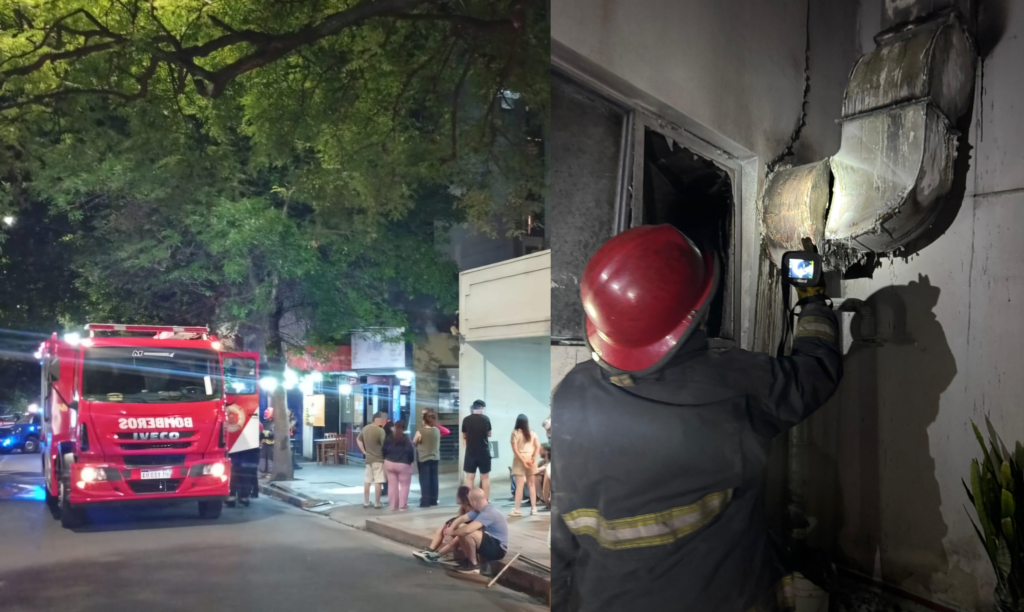 El fuego se habría originado en una freidora dentro del local gastronómico.