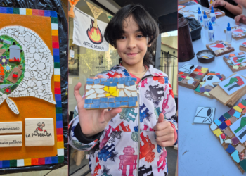 A 50 años del golpe de Estado de 1976, el trabajo de Arde Mosaico se inscribe en una disputa vigente por el sentido de la memoria en el espacio público. Fotos: Graciela Gambino.