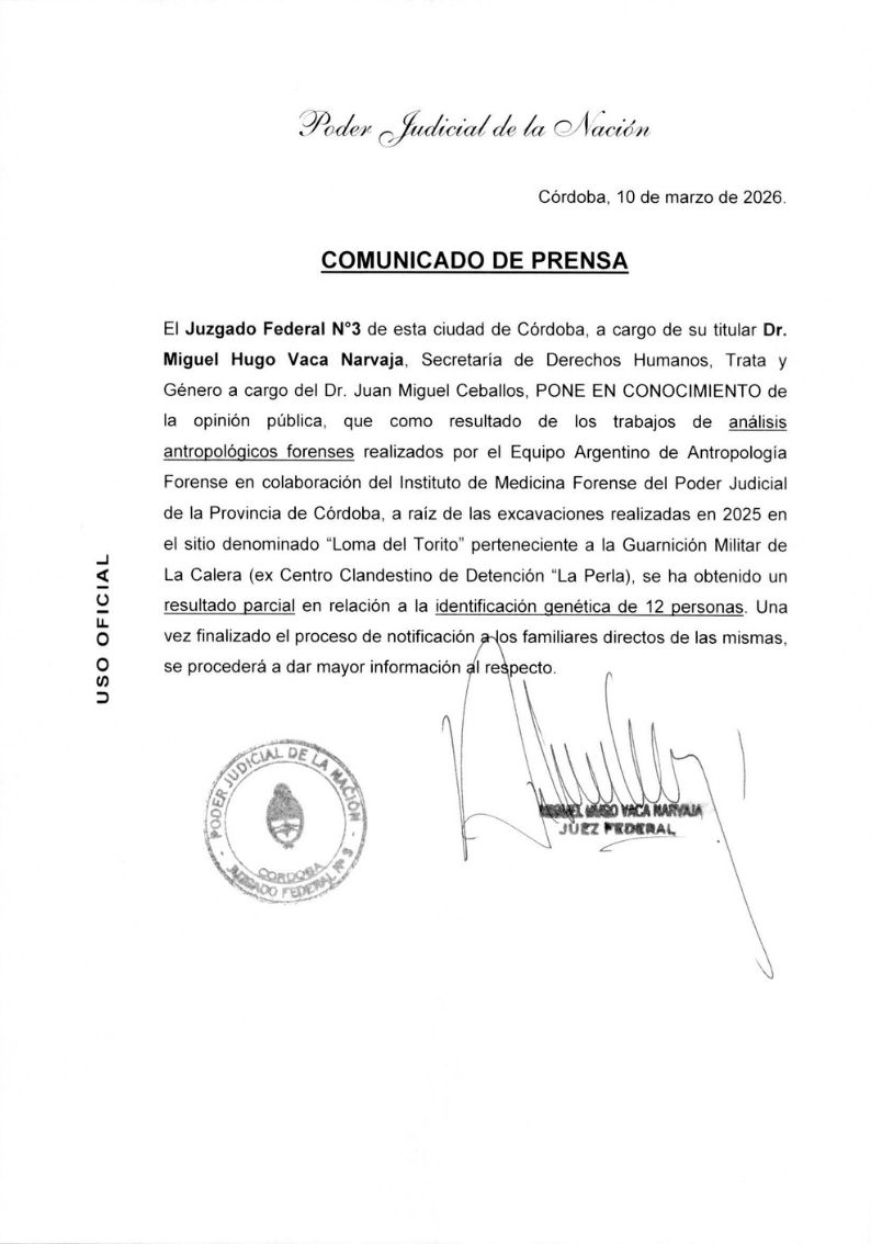 Identificaron restos de 12 personas en el predio del ex centro clandestino La Perla