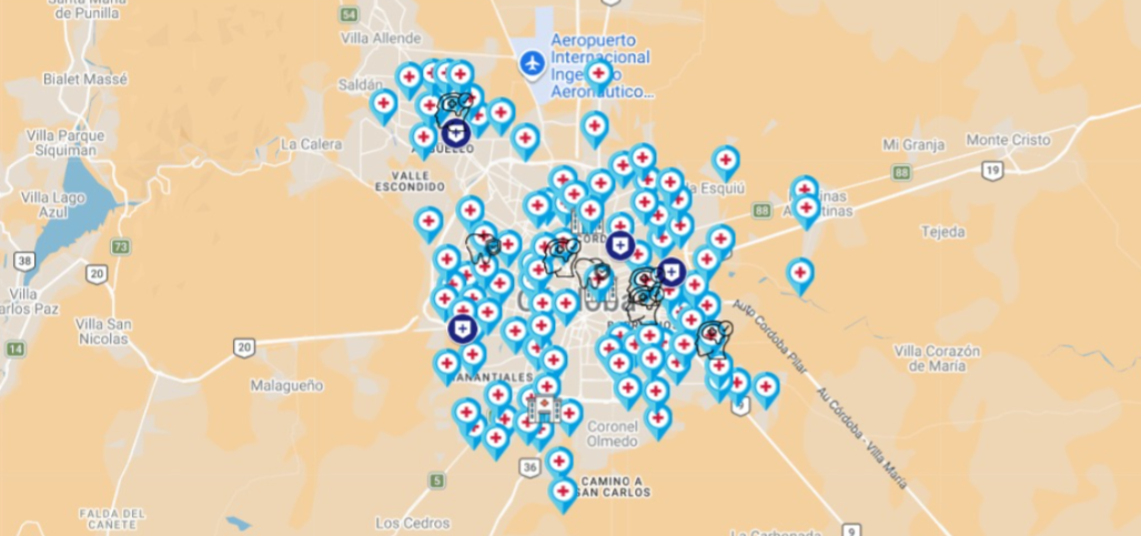 Puntos de vacunación antigripal en la ciudad de Córdoba