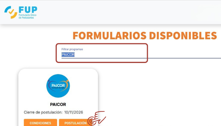 Paso a paso para postularse al Paicor 2026