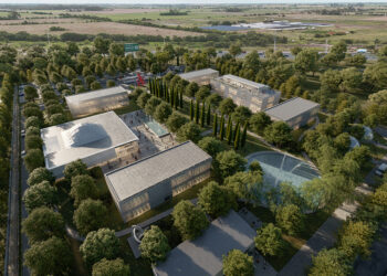 El render del campus que contruirá la Universidad Sigo 21 en Río IV.