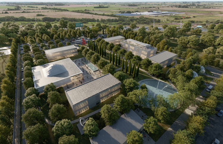 Río IV tendrá un nuevo campus universitario y ya tiene ubicación El render del campus que contruirá la Universidad Sigo 21 en Río IV.