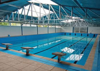 La pileta del Club Atlético Vélez Sarsfield de Oliva donde ocurrió el hecho.