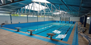 La pileta del Club Atlético Vélez Sarsfield de Oliva donde ocurrió el hecho.