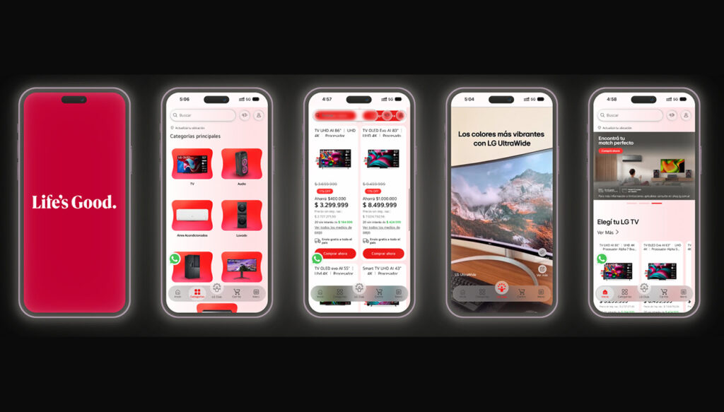 La nueva aplicación móvil de LG.