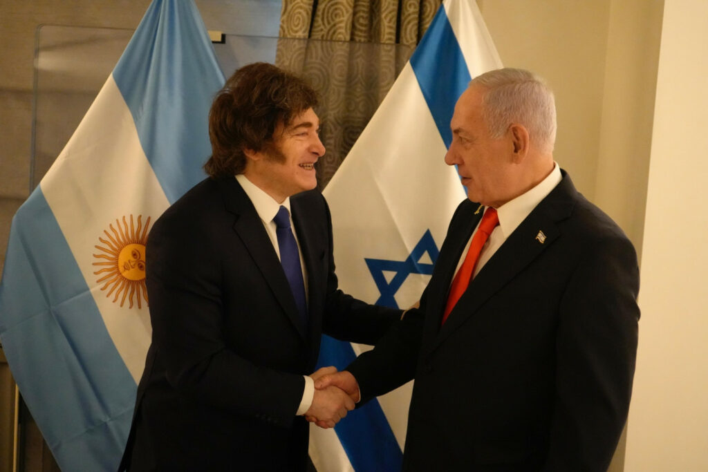 El presidente Javier Milei junto al primer Ministro del Estado de Israel, Benjamin Netanyahu.