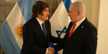 El presidente Javier Milei junto al primer Ministro del Estado de Israel, Benjamin Netanyahu.