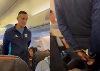 Emiliano Endrizzi fue detenido por realizar una amenaza de bomba en el avión de Gimnasia de Jujuy.