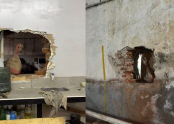 Hicieron un boquete y robaron la caja fuerte con oro de una joyería