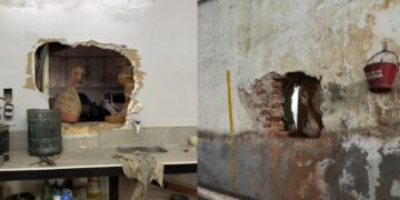 Hicieron un boquete y robaron la caja fuerte con oro de una joyería