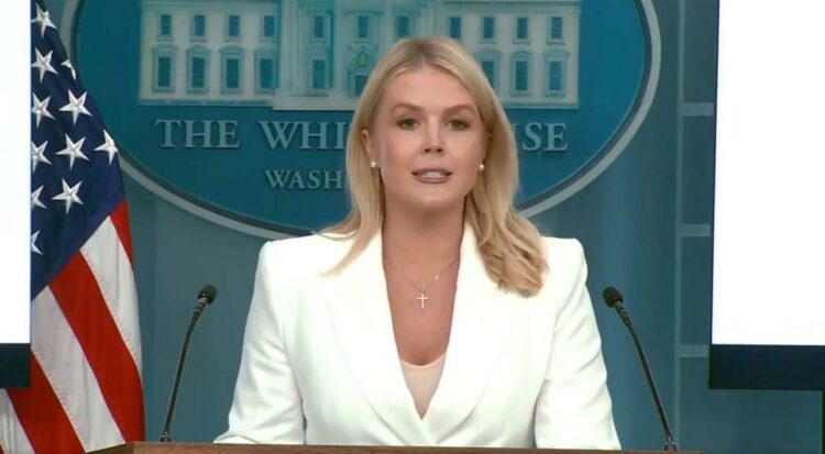 La vocera de la Casa Blanca, Karoline Leavitt.