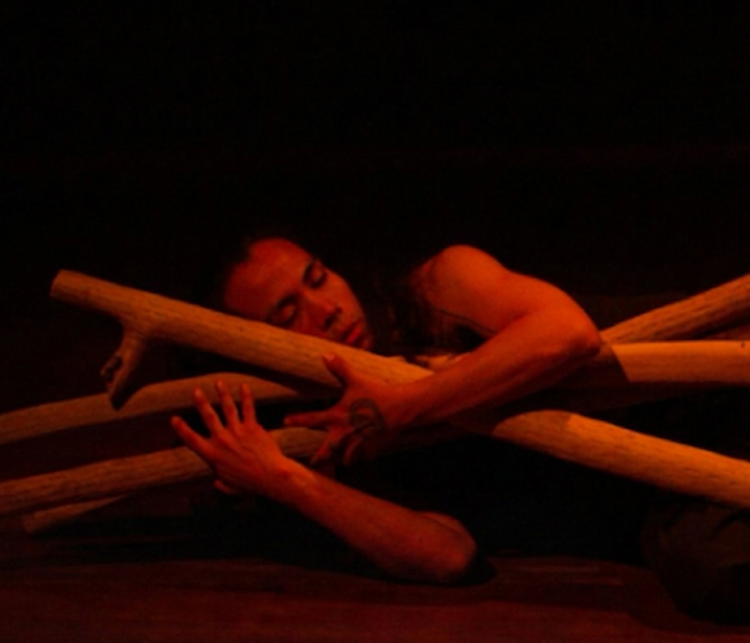 Exequiel Ramos en “Ánimo cardón”, una danza-performance que explora el cruce entre cuerpo, materia y territorio a partir de los cardones.