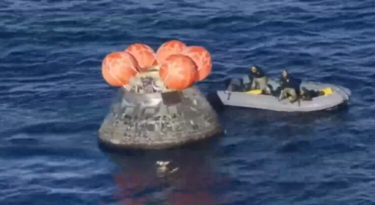 La cápsula Orión pudo amerizar en aguas del océano Pacífico, frente a las costas de San Diego.