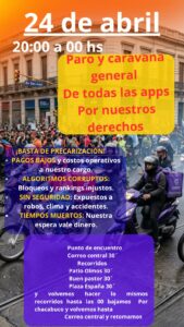 Repartidores harán paro y movilización contra Rappi y Pedidos Ya