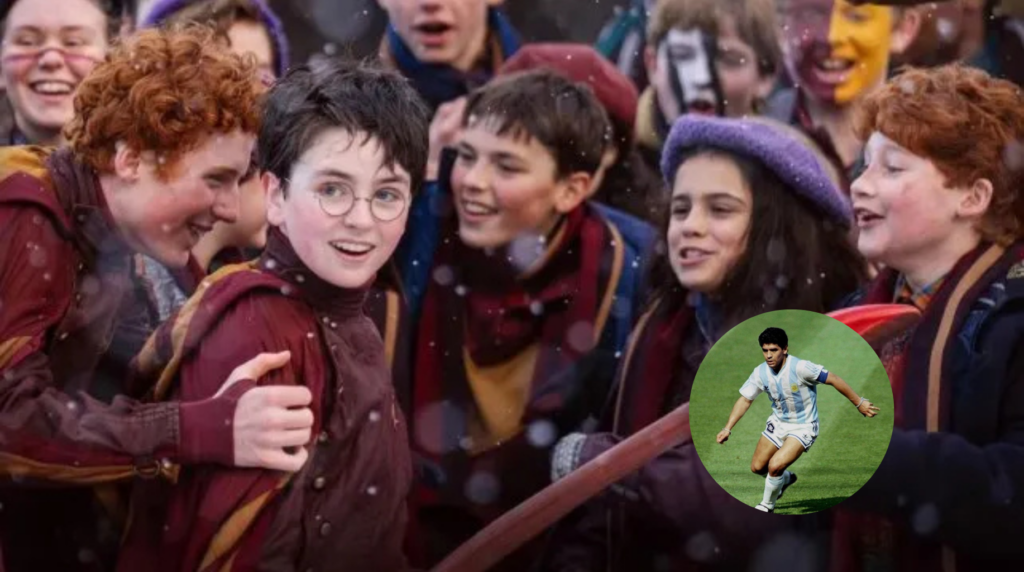 Una figurita de Maradona sorprende en el set de la nueva serie de Harry Potter