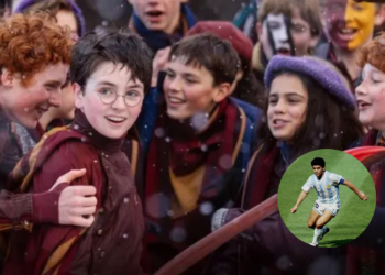 Una figurita de Maradona sorprende en el set de la nueva serie de Harry Potter Una figurita de Maradona sorprende en el set de la nueva serie de Harry Potter