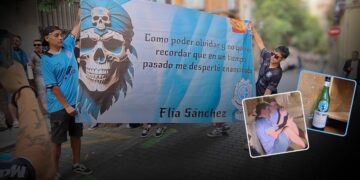 Desde el barrio de Lavapies, en Madrid, así se celebró Belgrano campeón. Foto: Simón González Alegre.
