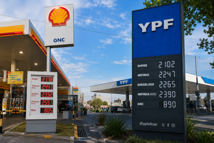 La diferencia entre cargar nafta súper en Shell y en YPF ya alcanza los $76 por litro.