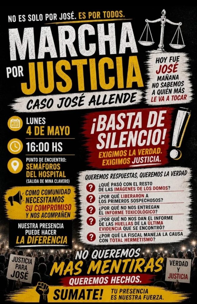 Convocan a una marcha para pedir justicia por el caso de José Allende