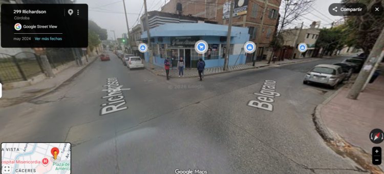 Imagen de Google Street de la esquina de Belgrano y Richardson.