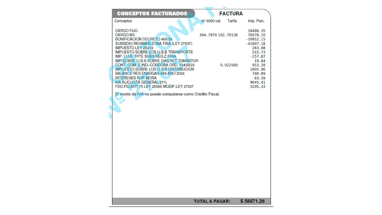 La factura de gas en Córdoba podría aumentar más del 70% en invierno El monto a abonar con el subsidio por el Régimen de Zona Fría.