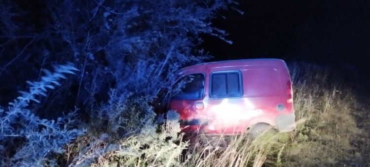 Detuvieron a una mujer tras chocar con un árbol en un vehículo presuntamente robado Fotografía del siniestro en Ruta Provincial Nº 5