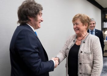Javier Milei y Kristalina Georgieva.
