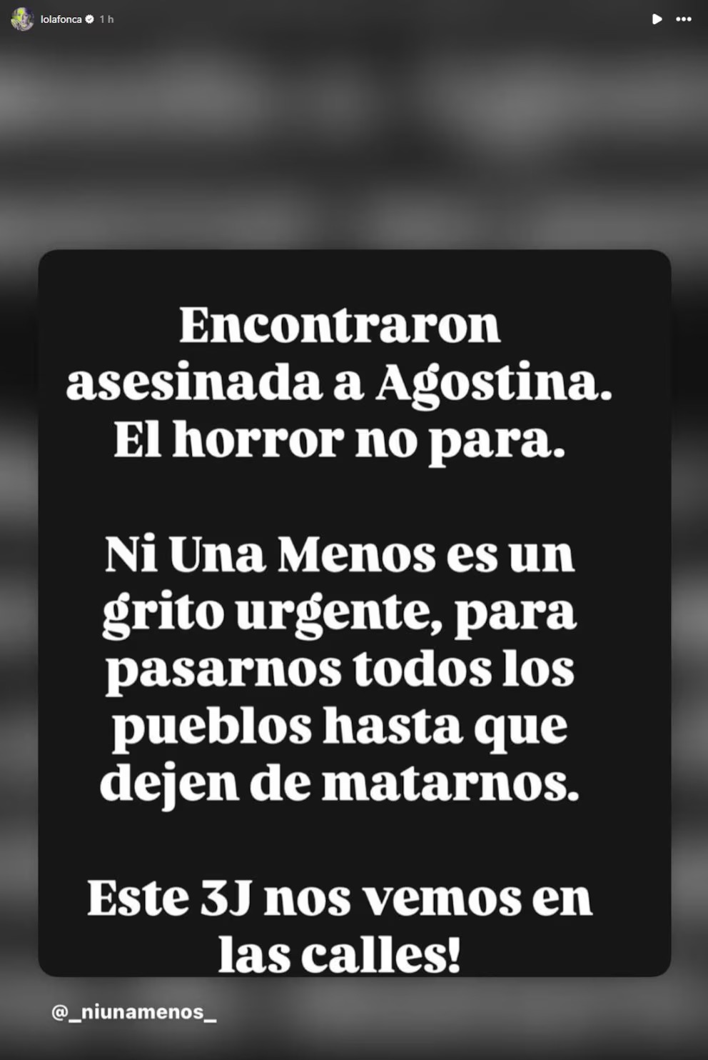 Mujeres de la cultura reclaman justicia por Agostina Vega