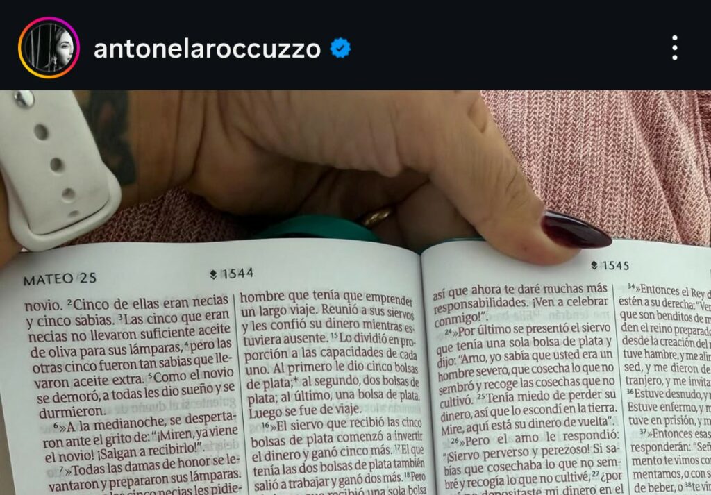 Antonela Rocuzzo y la Parábola de los Talentos