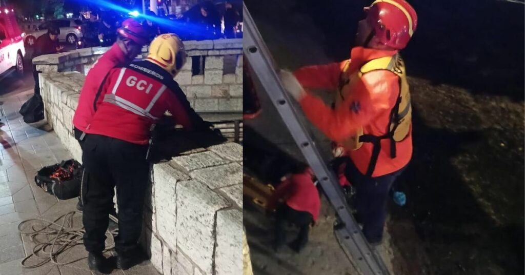 Un hombre cayó a la Cañada durante la madrugada y sufrió un traumatismo de cráneo Cayó a la Cañada y sufrió lesiones de consideración: rescate en plena madrugada. Fotos: Polícia de Córdoba.