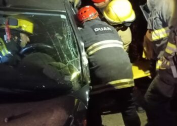 Accidente múltiple: rescataron a un conductor atrapado tras un choque sobre Ruta 38