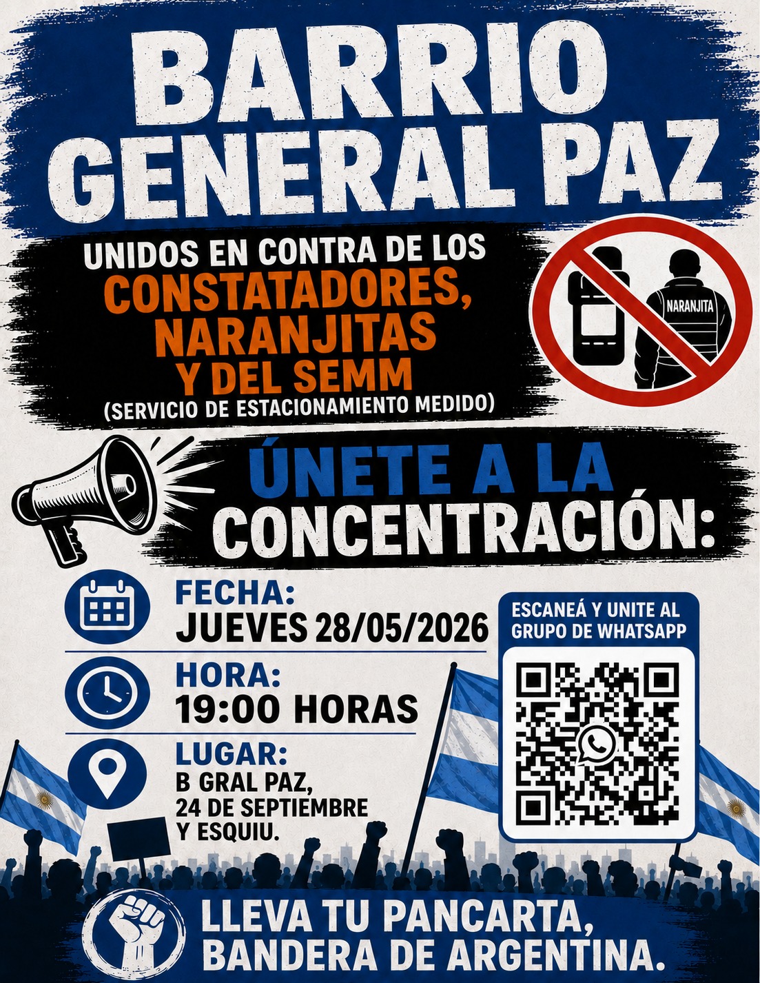 Vecinos de General Paz convocan a una concentración contra el sistema de estacionamiento Vecinos de General Paz convocan a una concentración contra el sistema de estacionamiento