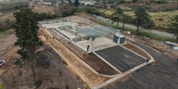 Avanza la construcción de una dársena para camiones en Bajo Grande