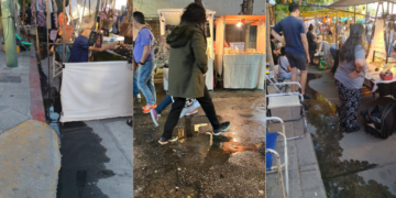 Güemes: puestos de la feria conviven con aguas servidas y esperan respuestas del municipio Feria