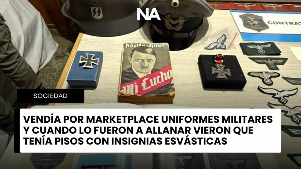 Detienen a un hombre que vendía artículos militares y hallan esvásticas en su vivienda