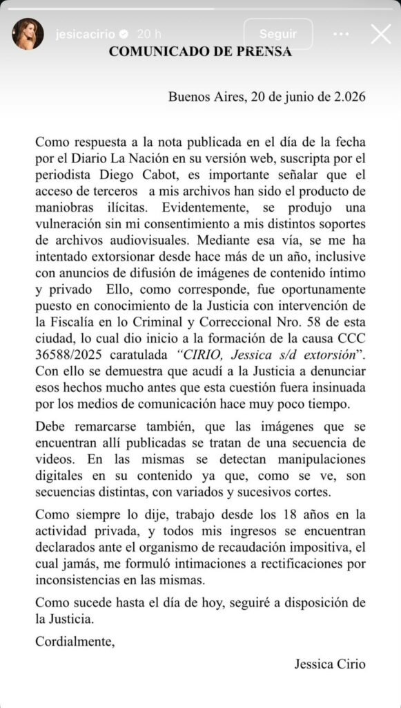Jesica Cirio habla luego de las imágenes que la muestran manipulando bolsas con dinero Jesica Cirio habla luego de las imágenes que la muestran manipulando bolsas con dinero
