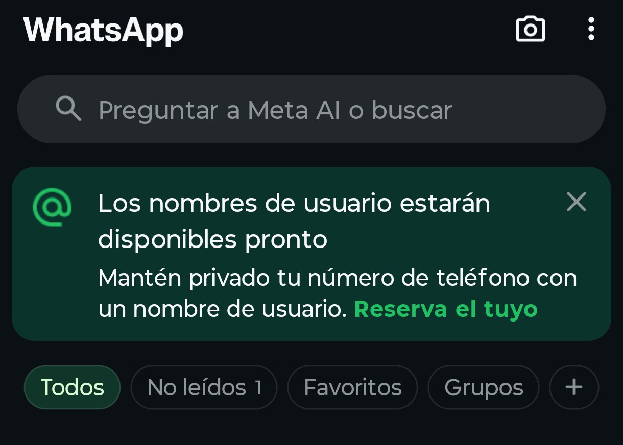 WhatsApp habilita nombres de usuario para preservar el número de teléfono