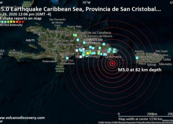 República Dominicana sufrió un sismo de 5 grados