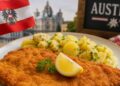 Austria y Argentina, unidas por el grupo y por ¿la milanesa? El Wiener Schnitzel, una fina milanesa de ternera empanada y frita, es uno de los platos más emblemáticos de Austria.