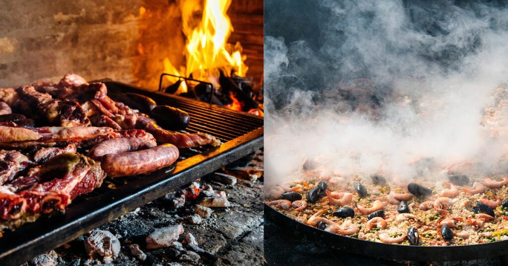 Asado vs. paella: el duelo gastronómico que acompañó la final Asado vs. paella: el duelo gastronómico que acompañó la final